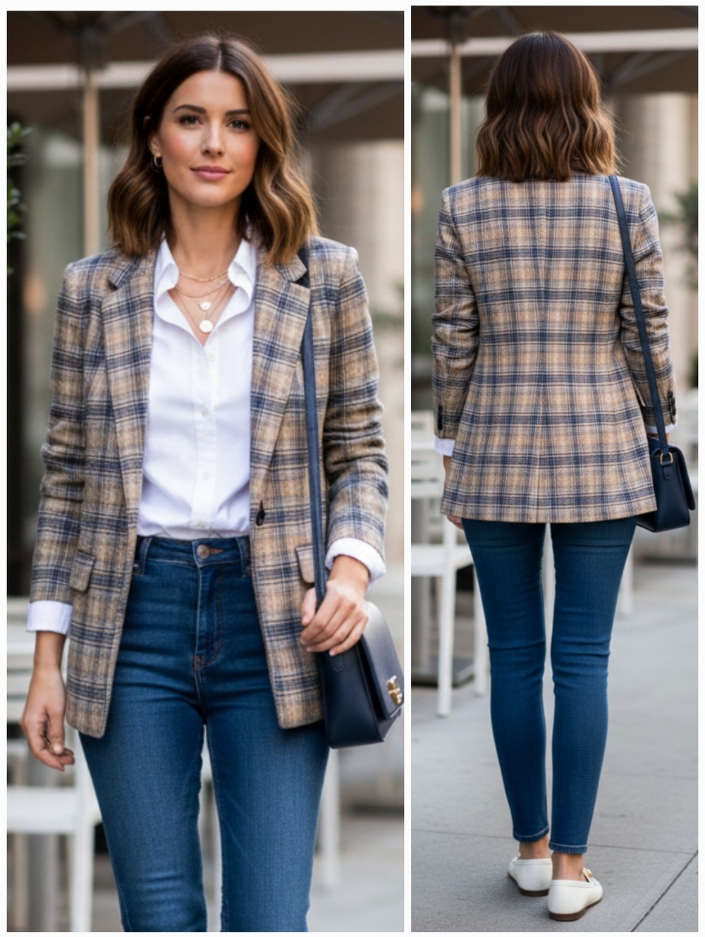 Liverpool Glen Plaid Open Knit Blazer Size S Old Money Contemporary Academia